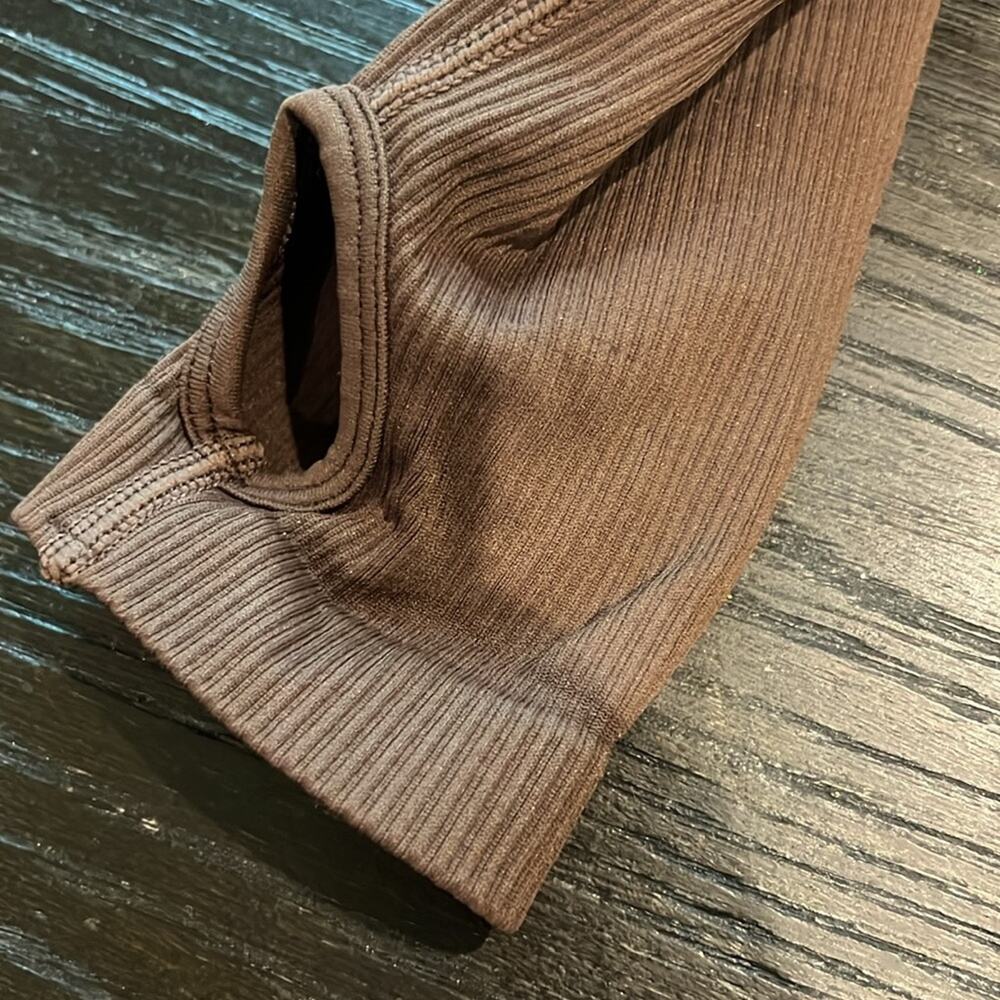 Brown Ribbed Zip-Up Jacket - Picture 4 of 5